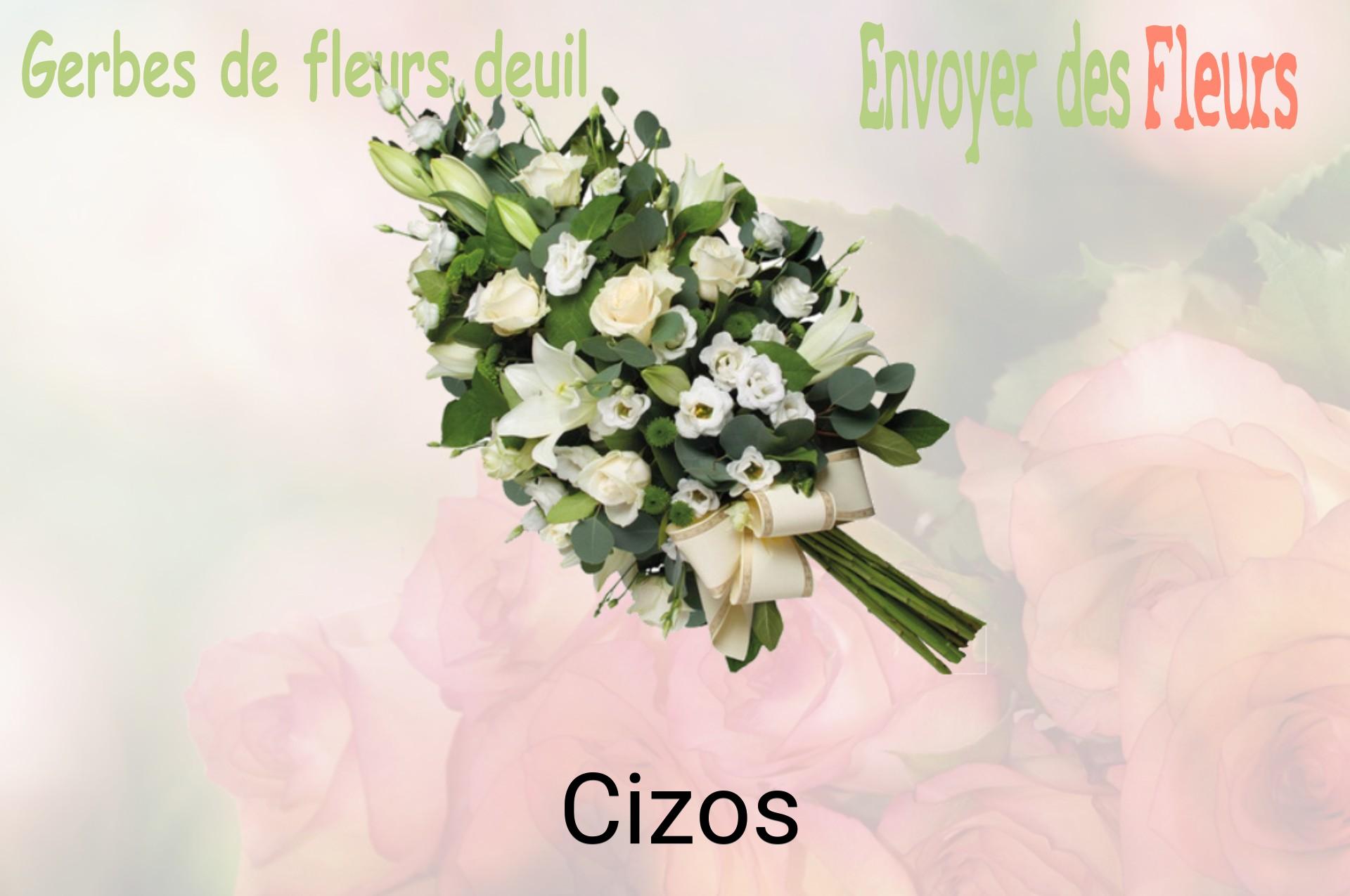 Gerbe de fleurs de deuil livrée à Cizos
